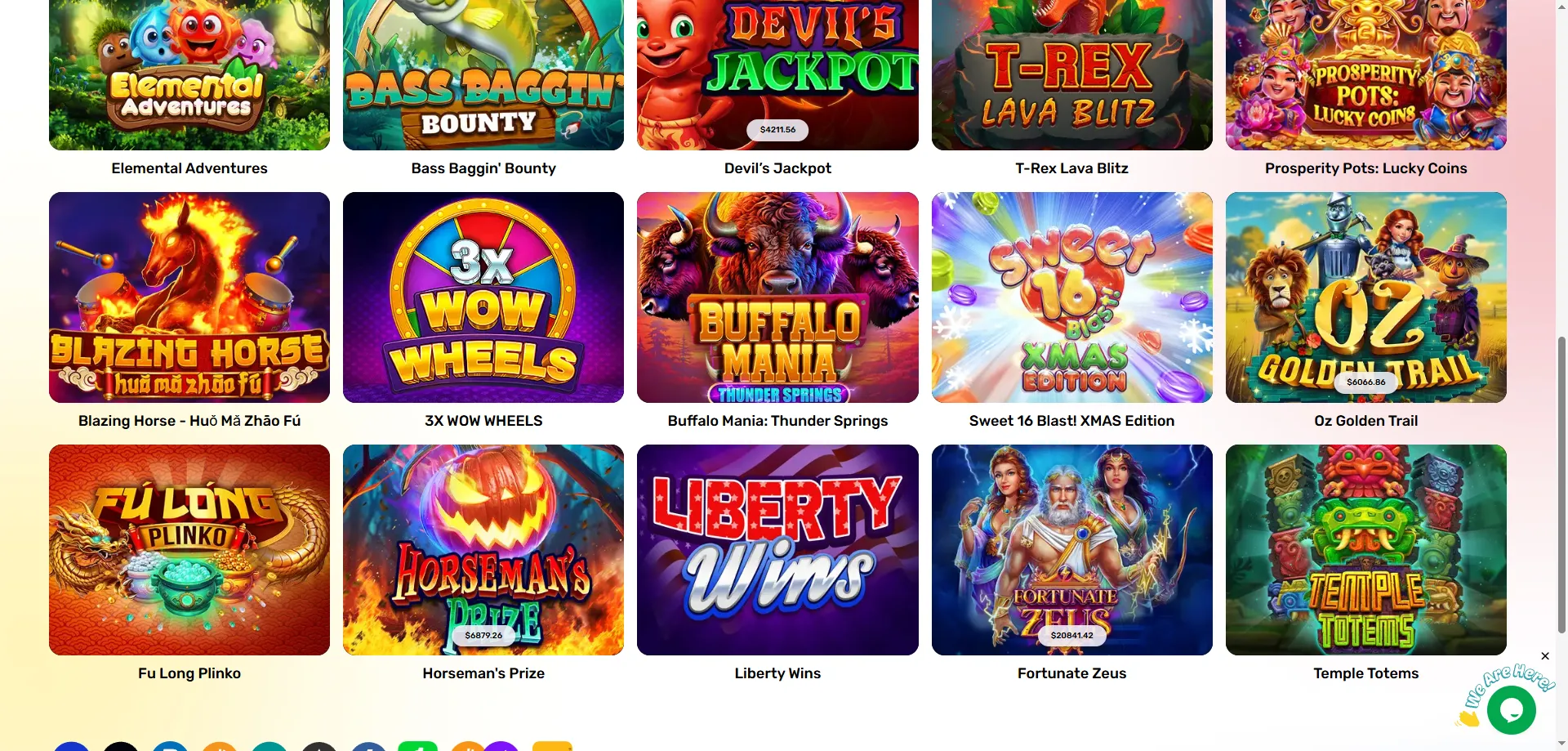 Dream Royale Casino RTG slots lobby — Megasaur and Cleopatra's Gold